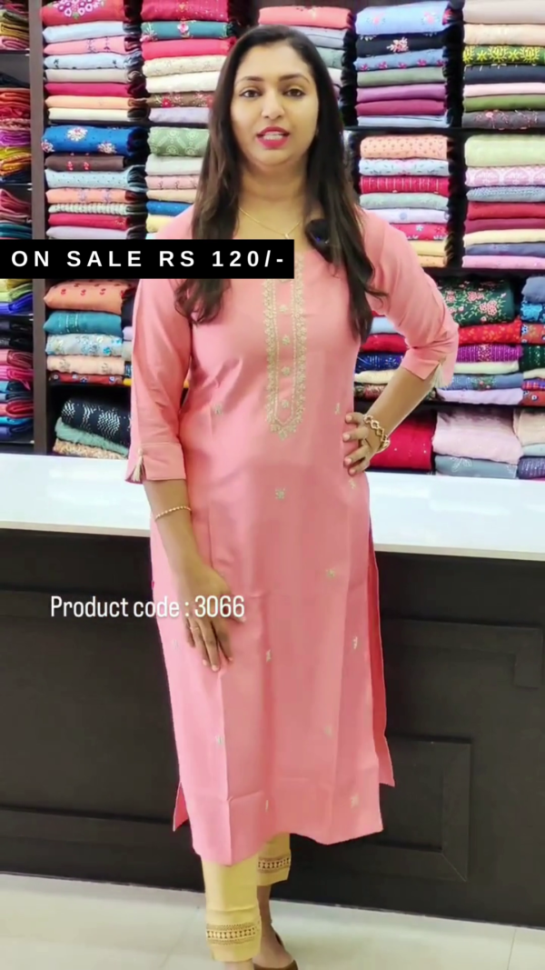 Women Printed Pure Cotton Straight Kurta - Image 3
