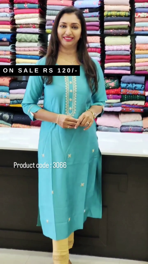 Women Printed Pure Cotton Straight Kurta - Image 2