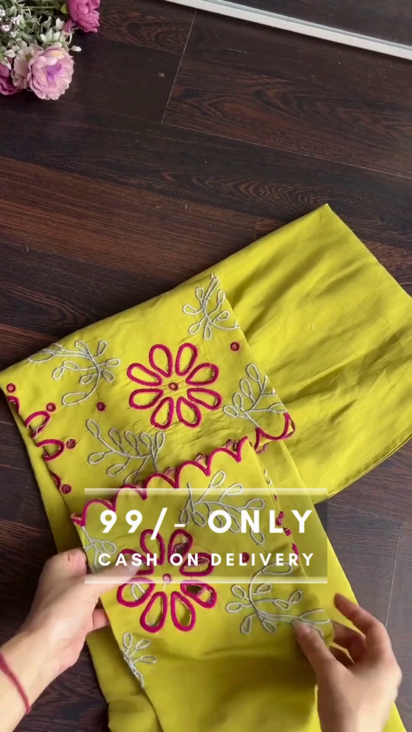 Embroidered Straight Kurta with Mandarin Collar - Image 2