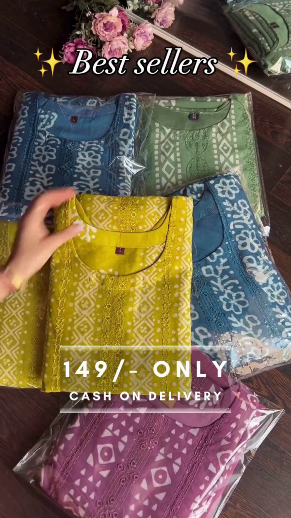 Unstitched Cotton Silk Salwar Suit Material Embroidered - Image 6