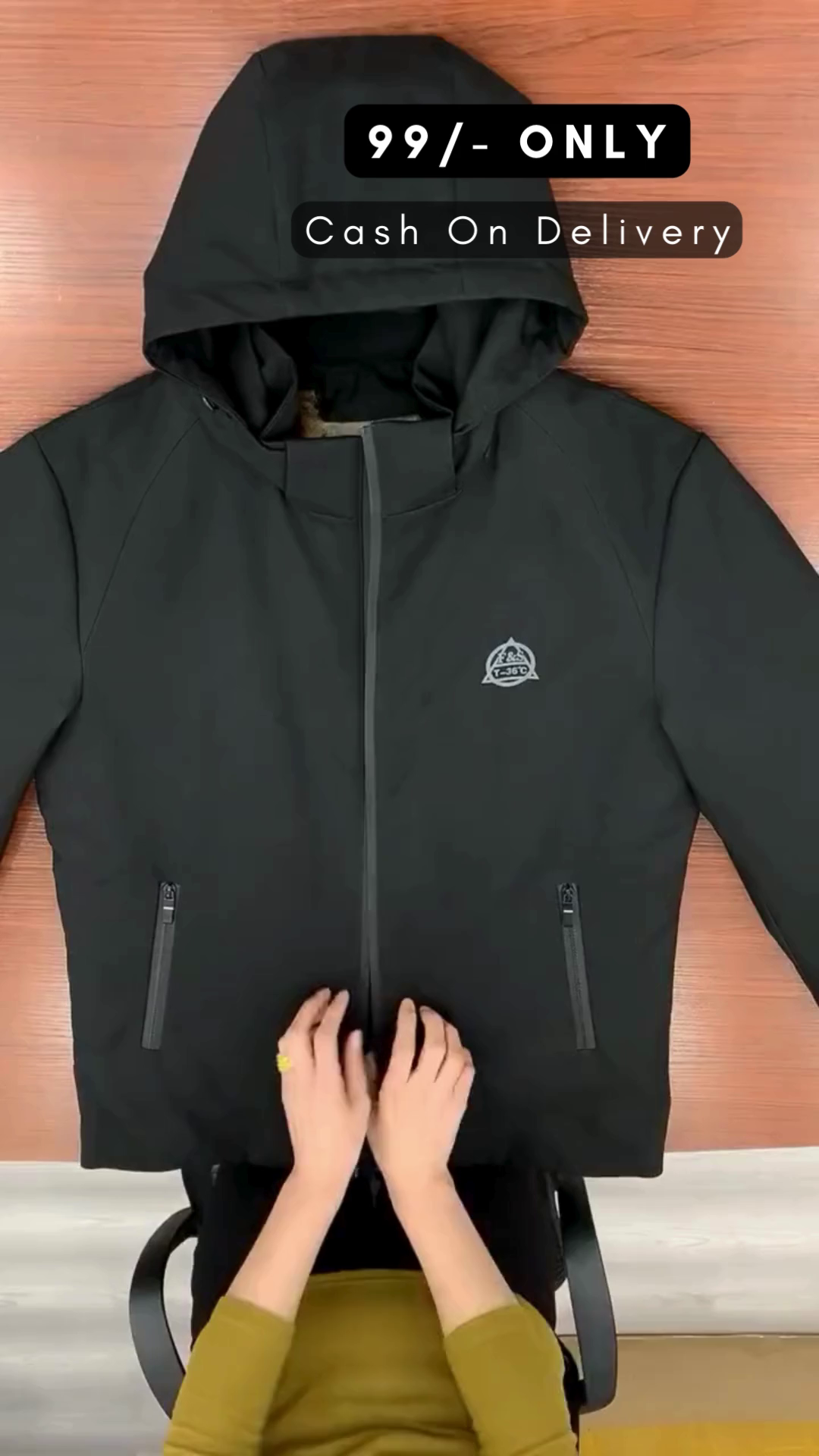 Solid Hooded Sports Sweatshirt - Image 2