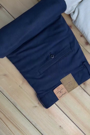 en Blue Regular Fit Trousers