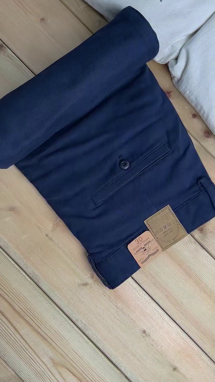 en Blue Regular Fit Trousers