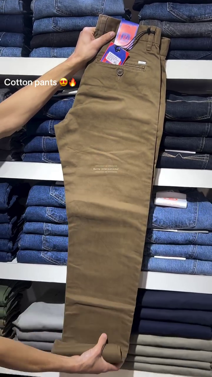 Men Solid Slim Fit Cotton Trousers
