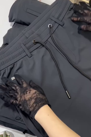 Men's Casual Straight Pants Stretch Elastic Waist Jogger Korean Classic Blue Black Gray Male Trousers